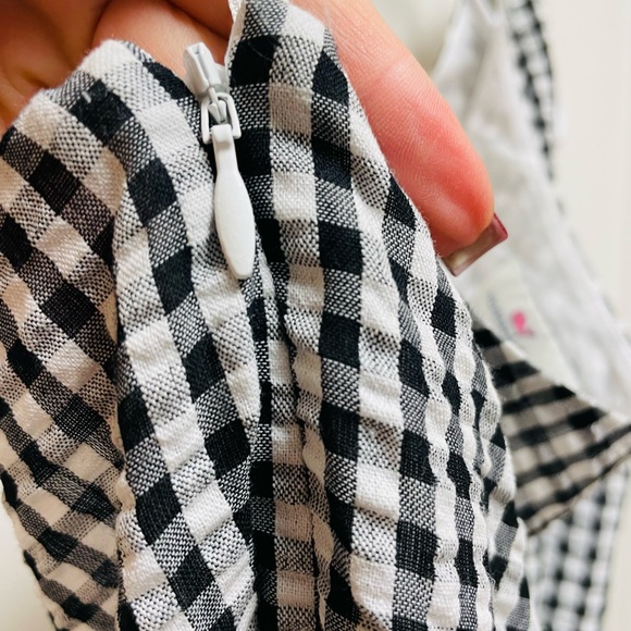 Vineyard Vines Sz 2 Black & White Gingham One Shoulder Dress Tie Back CUTE! - Picture 8 of 9
